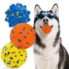 HIPPIH Dog Balls Interactive Tennis for Dogs, Blue Orange Yellow