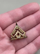 Antique Yellow Gold Filled Watch Fob 1” Pendant 3.74g