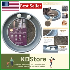 Dual Function Cat Scratching Play Toy - Interactive Ball Track Set Grey