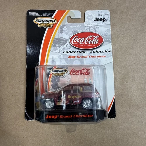 Vintage Matchbox Jeep Grand Cherokee Diecast Car 1:64 New Red Carded Coca-Cola