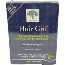 New Nordic Hair Gro Dietary Supplement With Botanicals 60 Tablets