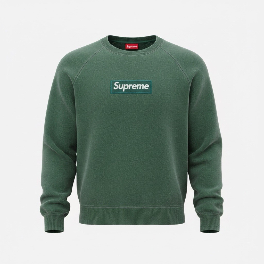 トップス supreme Washed Crewneck Green XL 🔥 Supreme Box LOGO CREWNECK Sweatshirt Green - Ships Same Day
