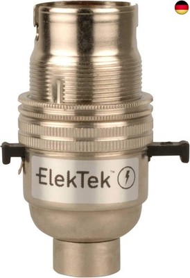 ElekTek Lampenfassung, B22-Fassung mit Schirmträgerring und Verschlussschraube 