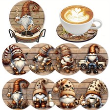 8 Pcs Diamond Art Coasters Kit 4 Inch Round DIY Craft