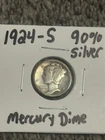 🔥🔥1924-S Mercury 10c Dime 90% Silver NICE COIN🔥🔥
