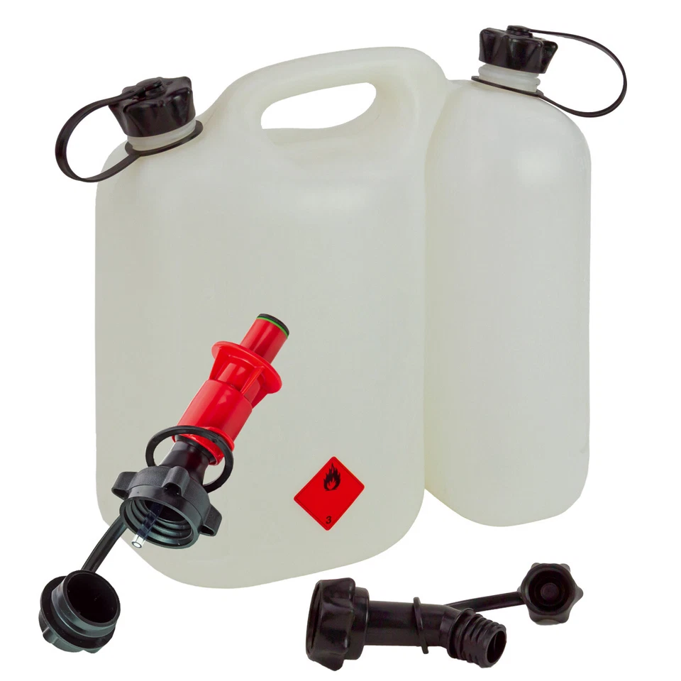 HÜNERSDORFF Doppelkanister 5,5+3L PLUS Sicherheitseinfüllsystem & Ausgiesser Kombikanister