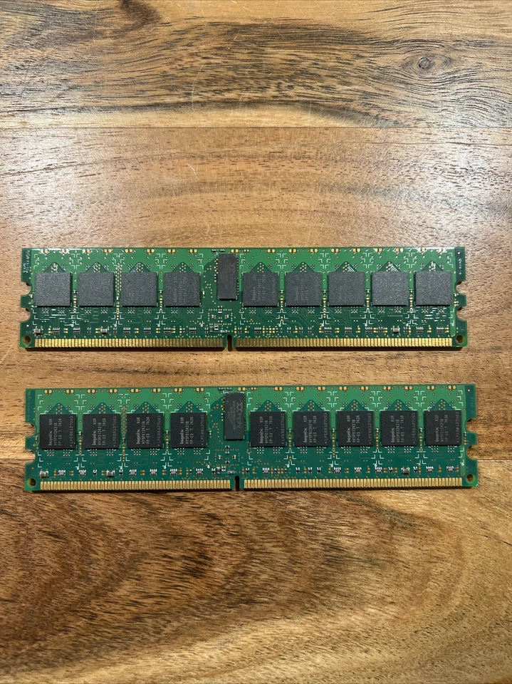 2GB Lot of 2 Hynix 1GB 1Rx4 PC2-3200R-333-12 HYMP512R72BP4-E3 DELL CERTIFIED - Image 2 of 4