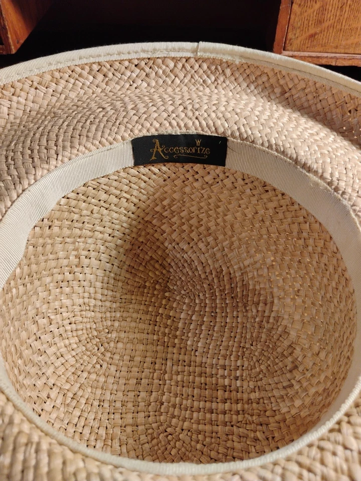 ACCESORIO DAMAS MUJERES NIÑAS VERANO PAJA RAFIA SOMBRERO TALLA 7 Gran Navidad 🎁 Foto 2 de 4