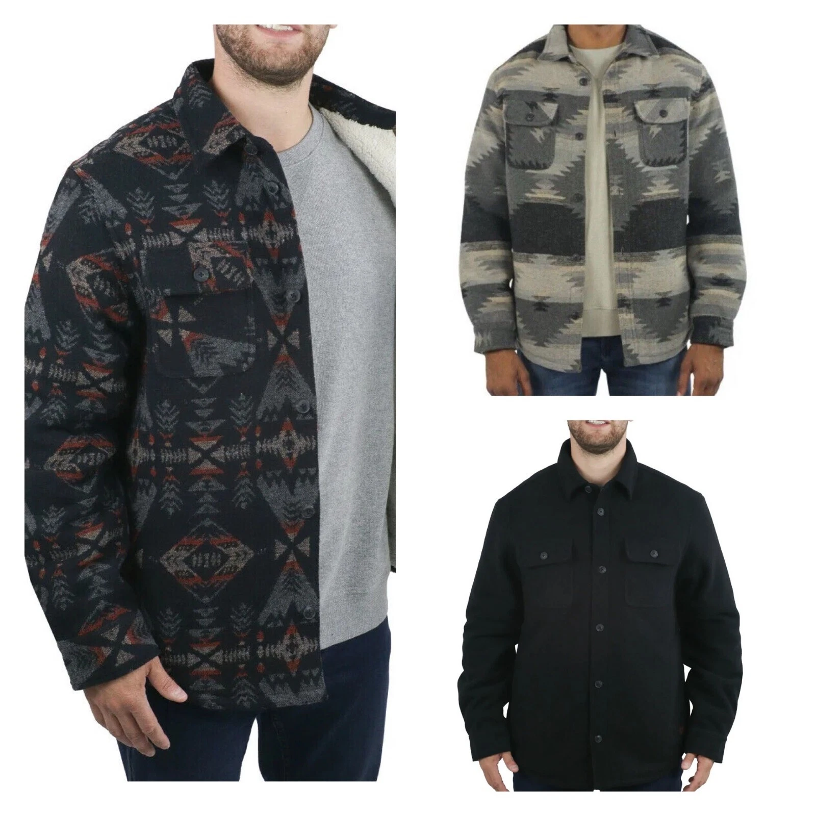 VALENTINO Giacca camicia uomo Jachs New york misto lana sherpa foderata stampa flanella calda