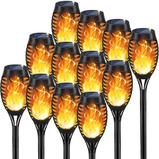 KYEKIO Solar Torch Lights Outdoor Flickering Flame, 12Pack Solar Lights Outdoor,
