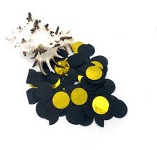 Black and Gold Confetti Table Decor for Birthday Wedding Bridal Shower