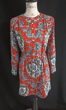 Ann Taylor Loft Women's Size XSP Petite Floral Shift Dress Tie Waist z2