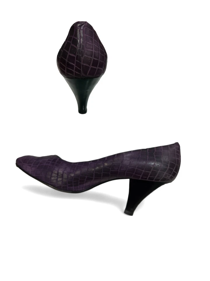 Hermosos zapatos de salón de cuero estampados de diseñador francés Maud Frizon talla 9 Foto 4 de 4