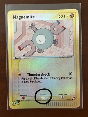 Error Misprint Reverse Holo Magnemite! Excellent Condition! Resistance Mark Flaw