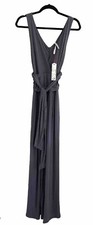 Pure & Simple Sleeveless Wrap Grey Rayon Spandex Maxi Dress Slate Comfy NEW NWT