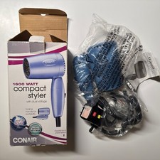 Conair 124ANR 1600W Folding Handle Blow Dryer - Blue