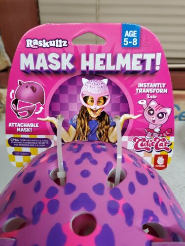 New Raskullz  Mask Helmet Cutie Cat Age 5-8 Includes Attachable Mask!!! - Afbeelding 1 van 4