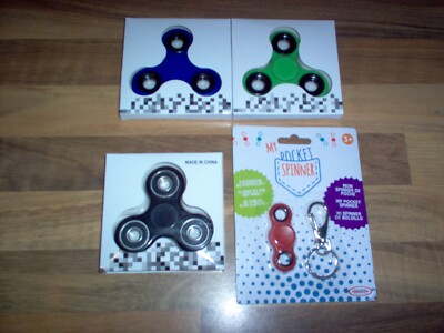 Lot de 3 Hand Spinner & 1 My Pocket Spinner ( Bleu - Vert - Noir - Rouge ) Neuf