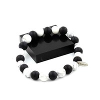 Steine Und MinéRaux. Armband Perlen Howlith + Schwarz Onyx Matt 8 Mm. Made In
