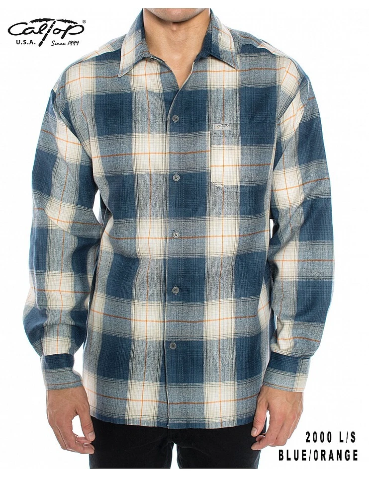 CALTOP OLD SCHOOL FLANNEL VETERANO LONGSLEEVE SHIRT PLAID SM-5X GANGSTER - Image 4 of 4