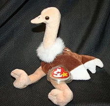1997 Ty Beanie Baby Stretch Ostrich w/ Tag Cover PVC Pellets