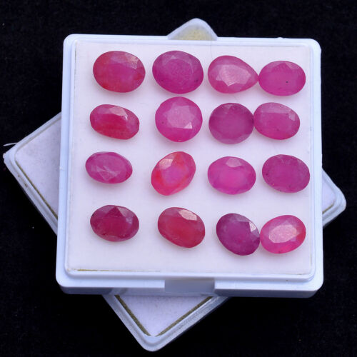 47.00 Cts Natural Ruby Mozambique Faceted Cut 16 Pcs Loose Gemstones ~9mm-10mm - Picture 1 of 2