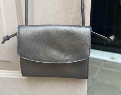 DEREK ALEXANDER Waist Belt Bronze Leather Half Flap Organizer Crossbody Bag