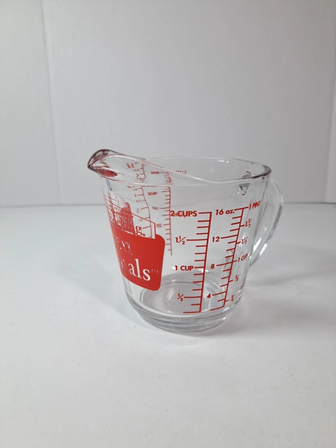 Anchor Hocking Oven Originals Glass Measuring Cup 2 Cup Red Markings