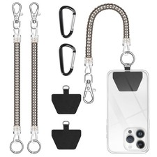 Phone Tether, 2PCS Phone Leash Anti-theft Phone Strap with 2 Tab and 2 Carabi...