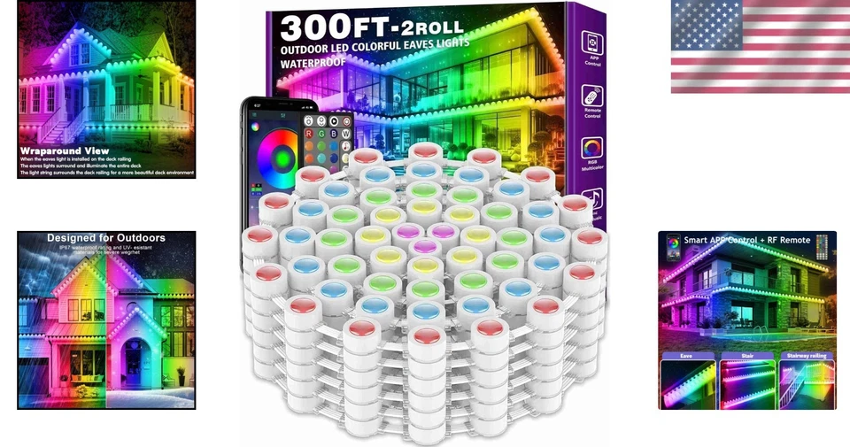 300Ft Outdoor LED Strip Lights Waterproof with Music Sync - Image 2 of 4