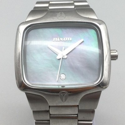 Nixon The Player Mens Watch 40mm MOP Dial Stainless Diamond  display picture 2