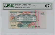 Suriname, 1996, 25 Gulden – PMG 67	  See instructions