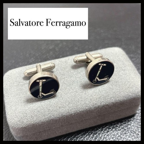 Salvatore Ferragamo Cufflinks Bike Logo Made in Italy Men's Luxury Accessory