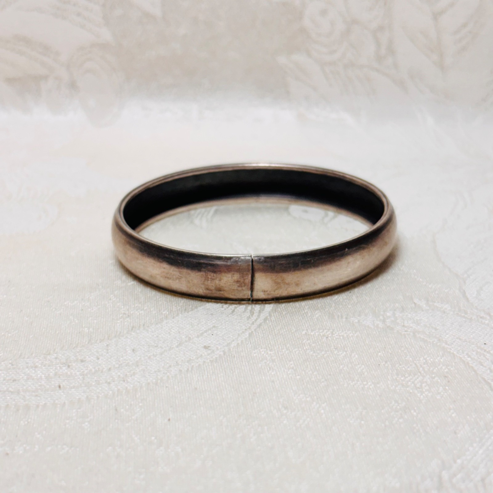 BRACELET solid copper silverplated bangle slide i… - image 9