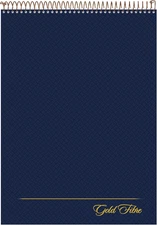 Gold Fibre Project Planner, Top-Wire Bound, 8-1/2" X 11-3/4", Project Rule, Navy