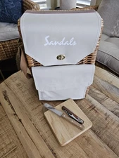 Corsica Wine and Cheese Picnic Basket - Wine Tote Bag "Sandals" NWT 