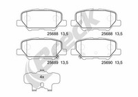 Breck Bremsbelagsatz, Scheibenbremse 25688 00 702 00 FüR CitroËN Mazda Peugeot