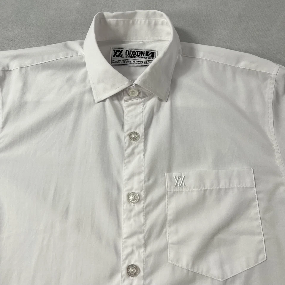 Camisa Dixxon Para Hombre Pequeña Blanca Rendimiento Mezcla Bambú Abotonada Manga Larga Foto 2 de 4