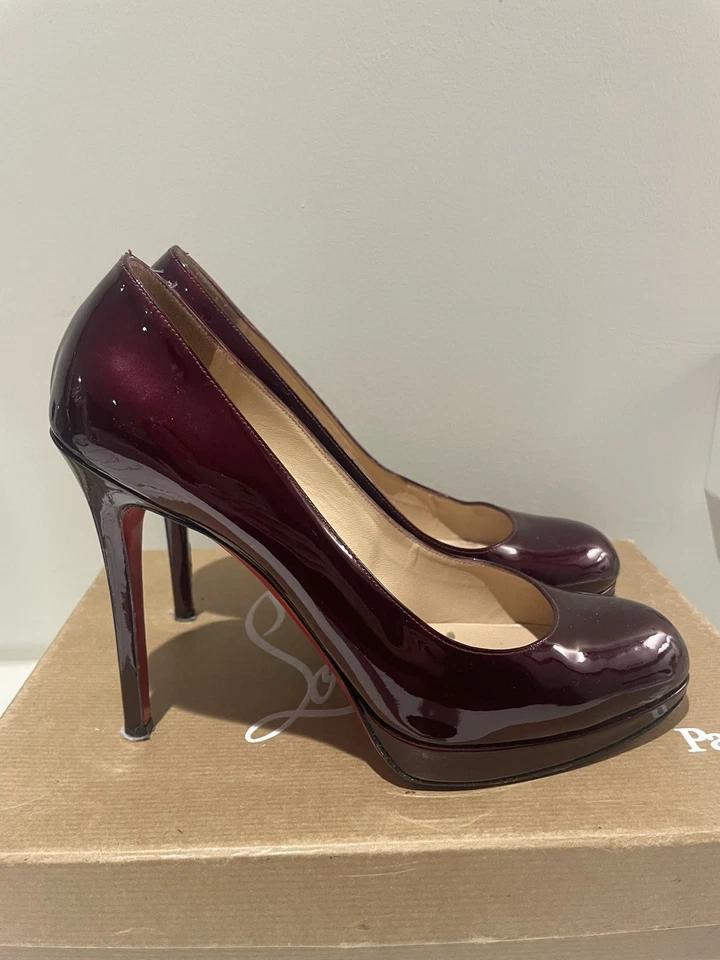 Christian Louboutin New Simple Pump 120 Patent Leather Court Heels Red UK 4.5 - Image 2 of 4