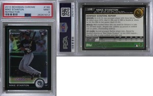 2010 Bowman Chrome Refractor Giancarlo Stanton #198 PSA 9 MINT Rookie RC