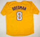 Alex Bregman Signed Gold Custom "Bayou" Jersey. LSU Baseball Star. Beckett COA