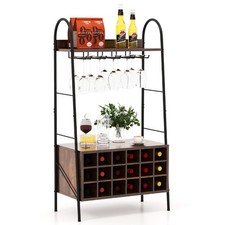 Industrial Wine Rack Freestanding Bottle Hold...