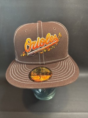 New Era 59FIFTY Baltimore Orioles Foliage Brown Fitted Hat Size 7