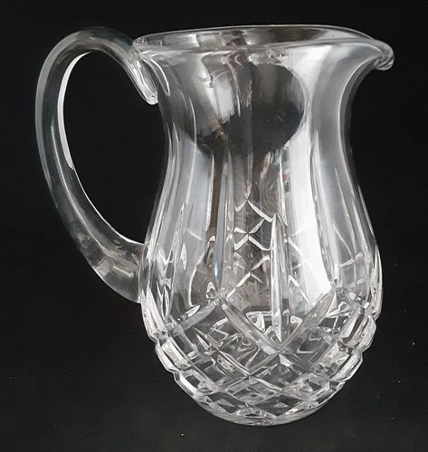 Waterford Lismore Large Pitcher 60 oz. Elegant Vintage Crystal Signed 8" EXC.