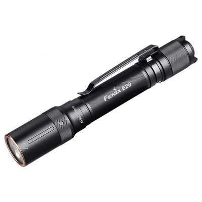 FENIX LIGHTING E20 V2.0 Flashlight,Aluminum,Black,350lm 60UL74