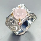 New Fashion Natural Morganite Ring 925 Sterling Silver Size 8 /R454837