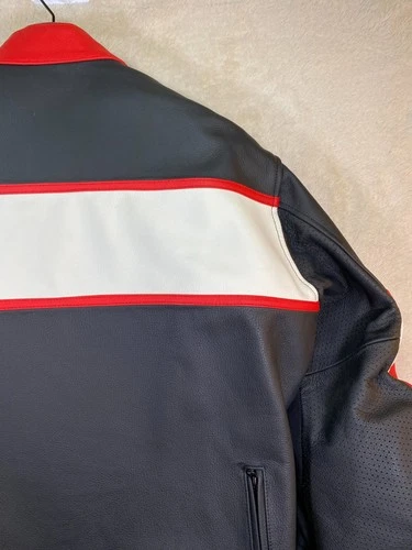 AGV Sport Pilot Vented Leather Motorcycle Jacket Size 46 Black Red Armored NWT image 15
