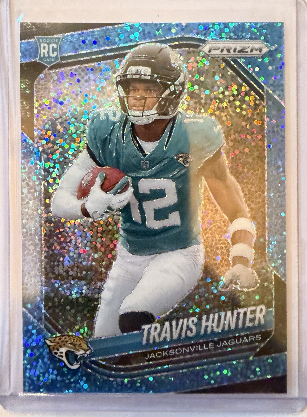 2025 Panini Prizm - Rookies Travis Hunter #301 Blue Sparkle Prizm /96 (RC)