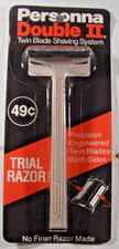 PERSONNA DOUBLE II Twin Blade RAZOR Sealed New Old Stock Blister Pack