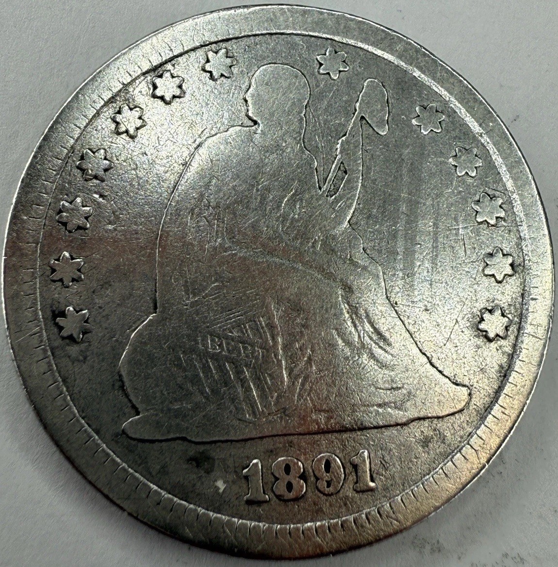 tak112です 1891 Seated Liberty Quarter Exact Coin Imaged #SL357 | eBay
